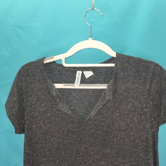 H&M Divided Womens Basic Dress Short Sleeve V-Neck Charcoal Gray Size S - Picture 3 of 8